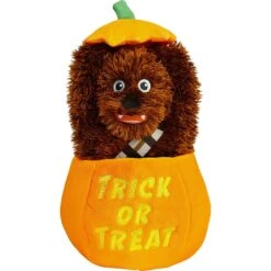 STAR WARS Halloween CHEWBACCA In A Pumpkin 2-in-1 Plush Squeaky Dog Toy
