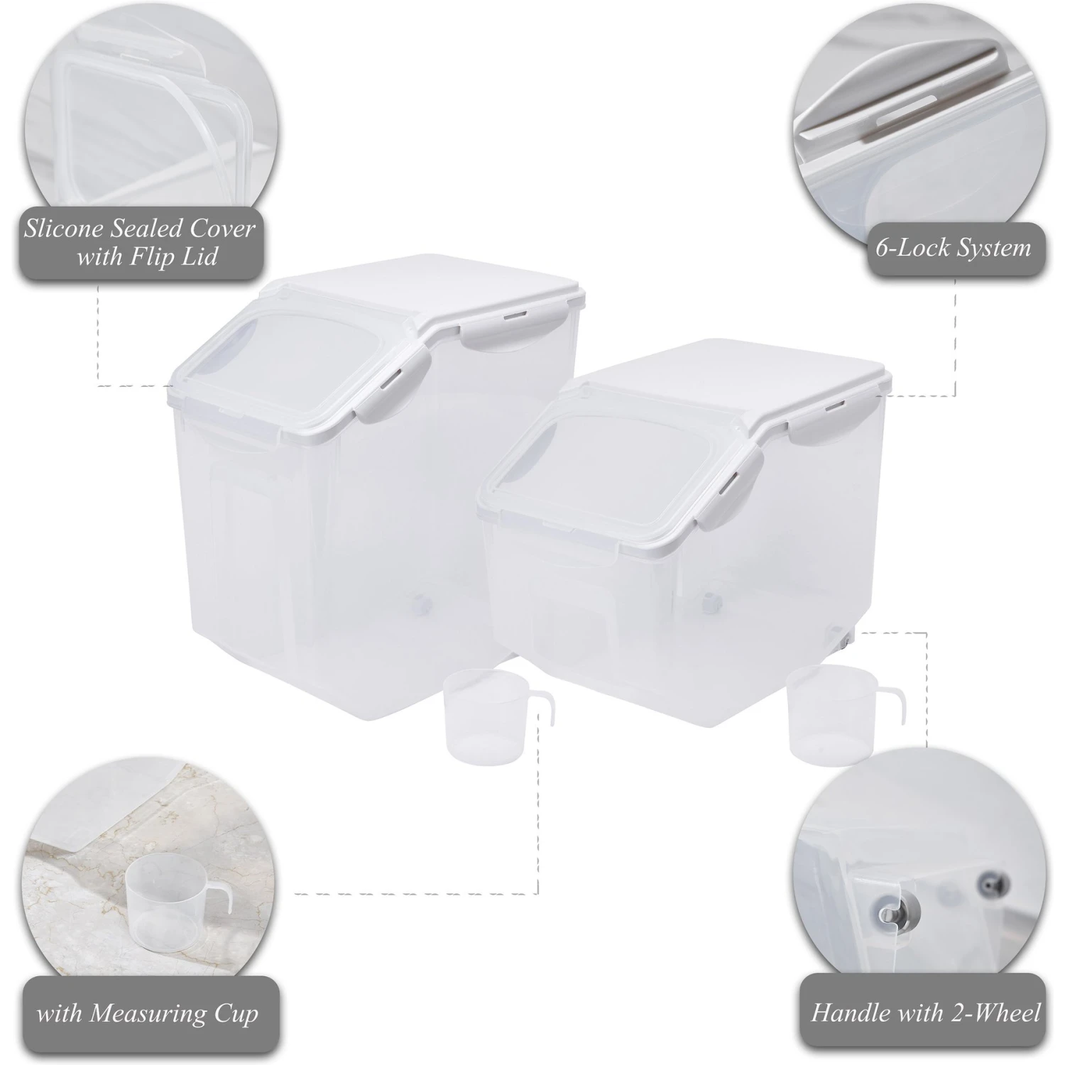 Hanamya BPA Free Pet Food Storage Container & Measuring Cup 5 Hanamya BPA Free Pet Food Storage Container & Measuring Cup - Image 3