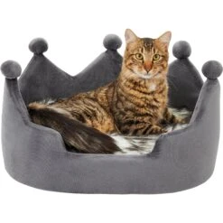 Frisco Faux Fur Crown Pillow Cat & Dog Bed -Dog Supplies 270886 PT3. AC SS1800 V1626294188