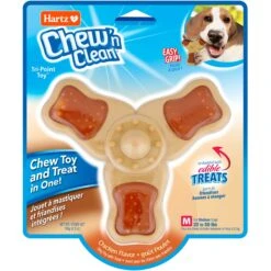 Hartz Chew 'n Clean Chew Chicken Flavored Tri-Point Dog Treat & Chew Toy