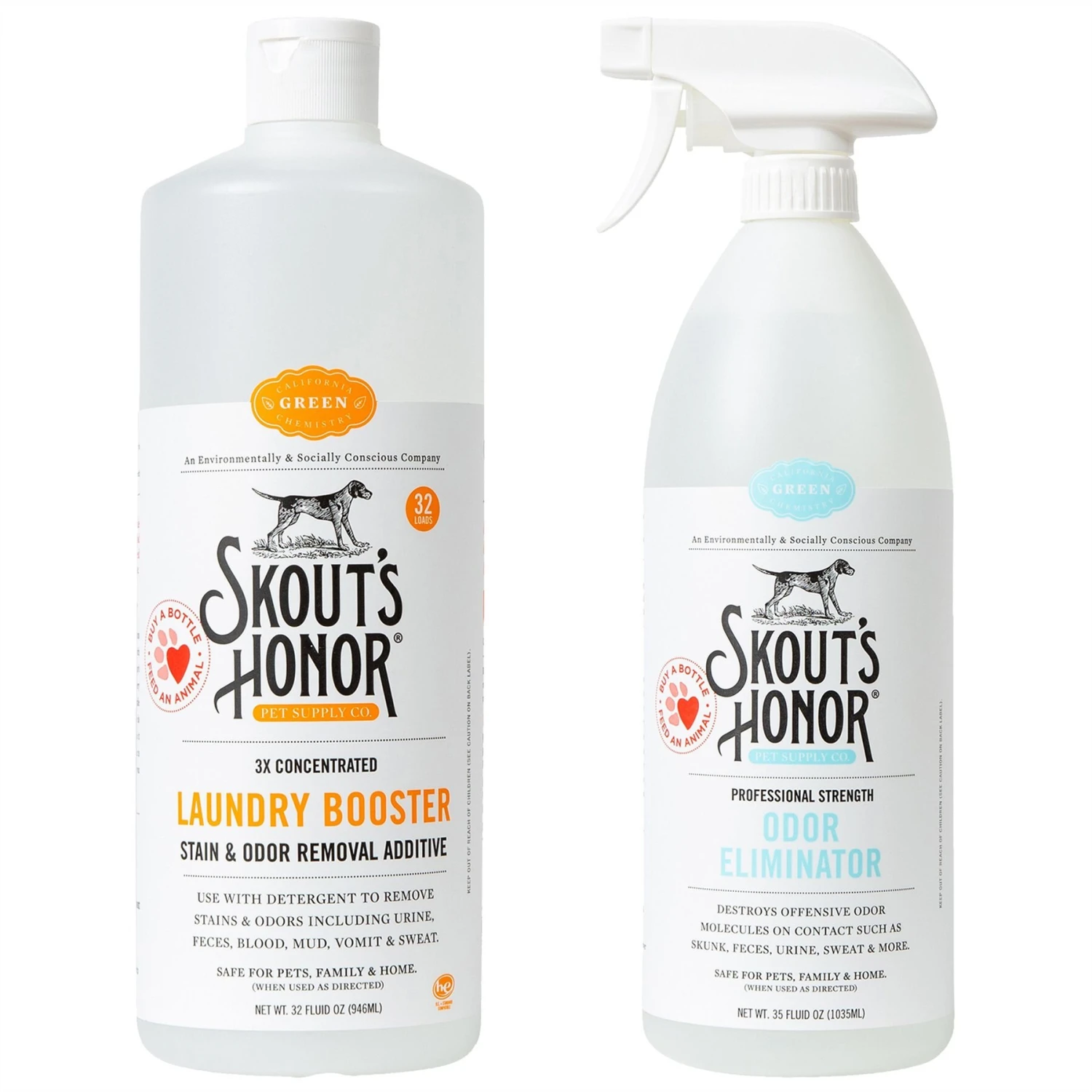Skout's Honor Laundry Booster Stain & Odor Removal Additive, 32-oz Bottle & Skout's Honor Professional Strength Odor Eliminator 3 Skout's Honor Laundry Booster Stain & Odor Removal Additive, 32-oz Bottle & Skout's Honor Professional Strength Odor Eliminator