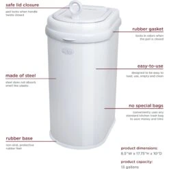 Ubbi® Ubbi Stainless Steel Dog & Cat Waste Pail -Dog Supplies 279122 PT2. AC SS1800 V1701011175