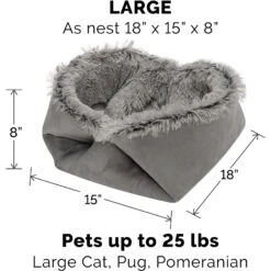FurHaven Self-Warming Convertible Cuddle Mat Bolster Cat & Dog Bed -Dog Supplies 285729 PT4. AC SS1800 V1617229063
