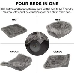 FurHaven Self-Warming Convertible Cuddle Mat Bolster Cat & Dog Bed -Dog Supplies 285729 PT6. AC SS1800 V1617227208