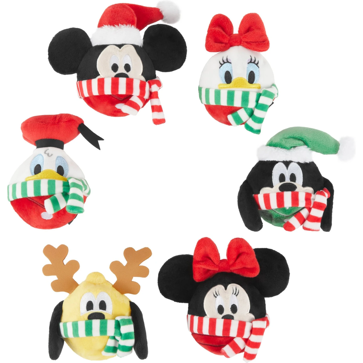 Disney Holiday Mickey Mouse & Friends Plush With Rubber Core Squeaky Dog Toy, 6 Count 3 Disney Holiday Mickey Mouse & Friends Plush With Rubber Core Squeaky Dog Toy, 6 Count