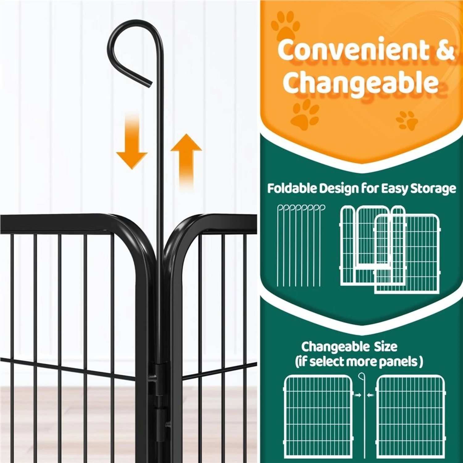 Yaheetech 8-Panel Wire Dog & Cat Exercise Playpen, 26-in W X 32-in H 8 Yaheetech 8-Panel Wire Dog & Cat Exercise Playpen, 26-in W X 32-in H - Image 6