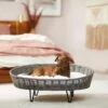 Frisco Elevated Rectangle Wicker Dog & Cat Bed With Eyelash Faux Fur Cushion -Dog Supplies 296679 MAIN. AC SS1800 V1633727657
