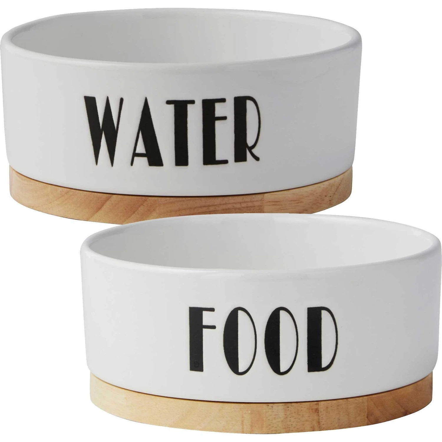 Frisco Ceramic Water Dog & Cat Bowl With Wood Base & Frisco Ceramic Food Dog & Cat Bowl With Wood Base 3 Frisco Ceramic Water Dog & Cat Bowl With Wood Base & Frisco Ceramic Food Dog & Cat Bowl With Wood Base