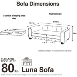 Enchanted Home Pet Luna Sofa Cat & Dog Bed With Removable Cover -Dog Supplies 305365 PT6. AC SS1800 V1623249766