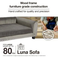 Enchanted Home Pet Luna Sofa Cat & Dog Bed With Removable Cover -Dog Supplies 305365 PT8. AC SS1800 V1623249848