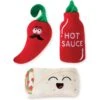 Pet Shop By Fringe Studio Hot & Spicy Small Dog Squeaky Plush Dog Toy, 3 Count -Dog Supplies 306643 MAIN. AC SS1800 V1623287256