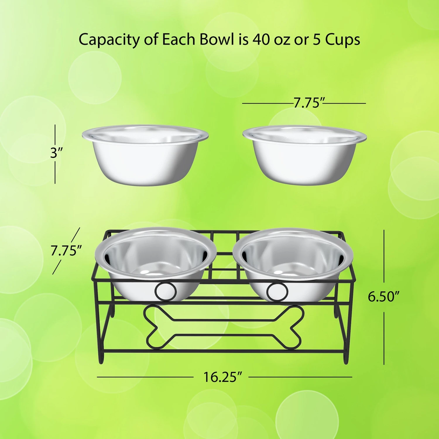 Pet Adobe Modern Double Elevated Dog Bowl 4 Pet Adobe Modern Double Elevated Dog Bowl - Image 2