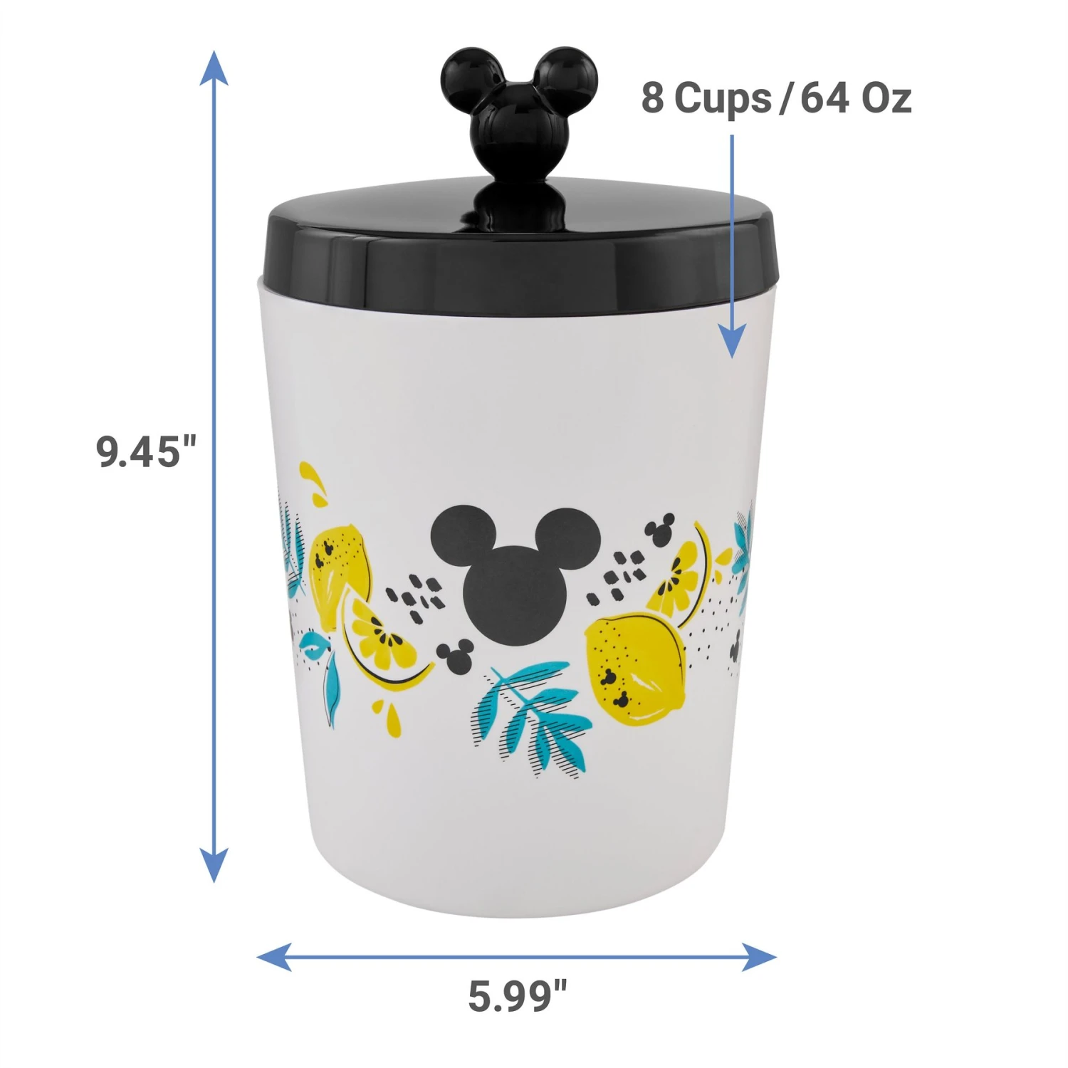 Disney Mickey Mouse Lemon Melamine Dog & Cat Treat Jar 4 Disney Mickey Mouse Lemon Melamine Dog & Cat Treat Jar - Image 2