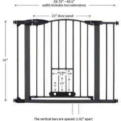 MyPet Wide Deco EasyPass Pet Gate, 30" High - Graphite 15 MyPet Wide Deco EasyPass Pet Gate, 30" High - Graphite -Dog Supplies 319743 PT6. AC SS1800 V1638492126