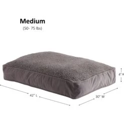 Happy Hounds Bailey Removable Cover Rectangle Pillow Dog Bed, Gray -Dog Supplies 328578 PT7. AC SS1800 V1700690055