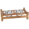 Advance Pet Product Log Cabin Wooden Double Diner & Stainless Steel Dog Bowls -Dog Supplies 329153 MAIN. AC SS1800 V1634319374