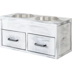 Dog Supplies 16 Frisco Premium Wood Elevated Large Breed Dog Bowl With Storage Station, 10 Cup