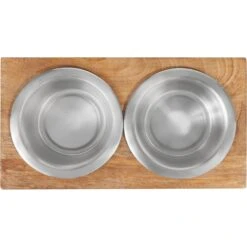 Frisco Premium Stainless Steel Double Diner Dog & Cat Bowl, Black -Dog Supplies 331532 PT4. AC SS1800 V1657656874