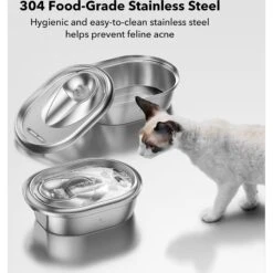 Petlibro Stainless Steel Dog & Cat Water Fountain, 2-L -Dog Supplies 352550 PT1. AC SS1800 V1689084915