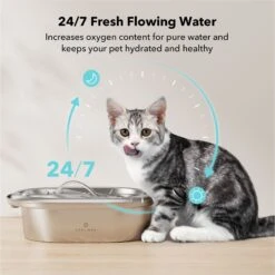 Petlibro Stainless Steel Dog & Cat Water Fountain, 2-L -Dog Supplies 352550 PT2. AC SS1800 V1689084912