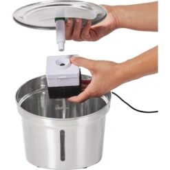 Frisco Stainless Steel Cactus & Leaf Dog & Cat Fountain -Dog Supplies 355814 PT3. AC SS1800 V1665173922