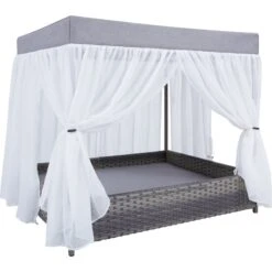 Frisco Outdoor Wicker Canopy Dog Bed -Dog Supplies 356071 PT2. AC SS1800 V1651003892