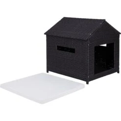 Frisco Outdoor Wicker Dog House & Bed -Dog Supplies 356073 PT2. AC SS1800 V1651003001