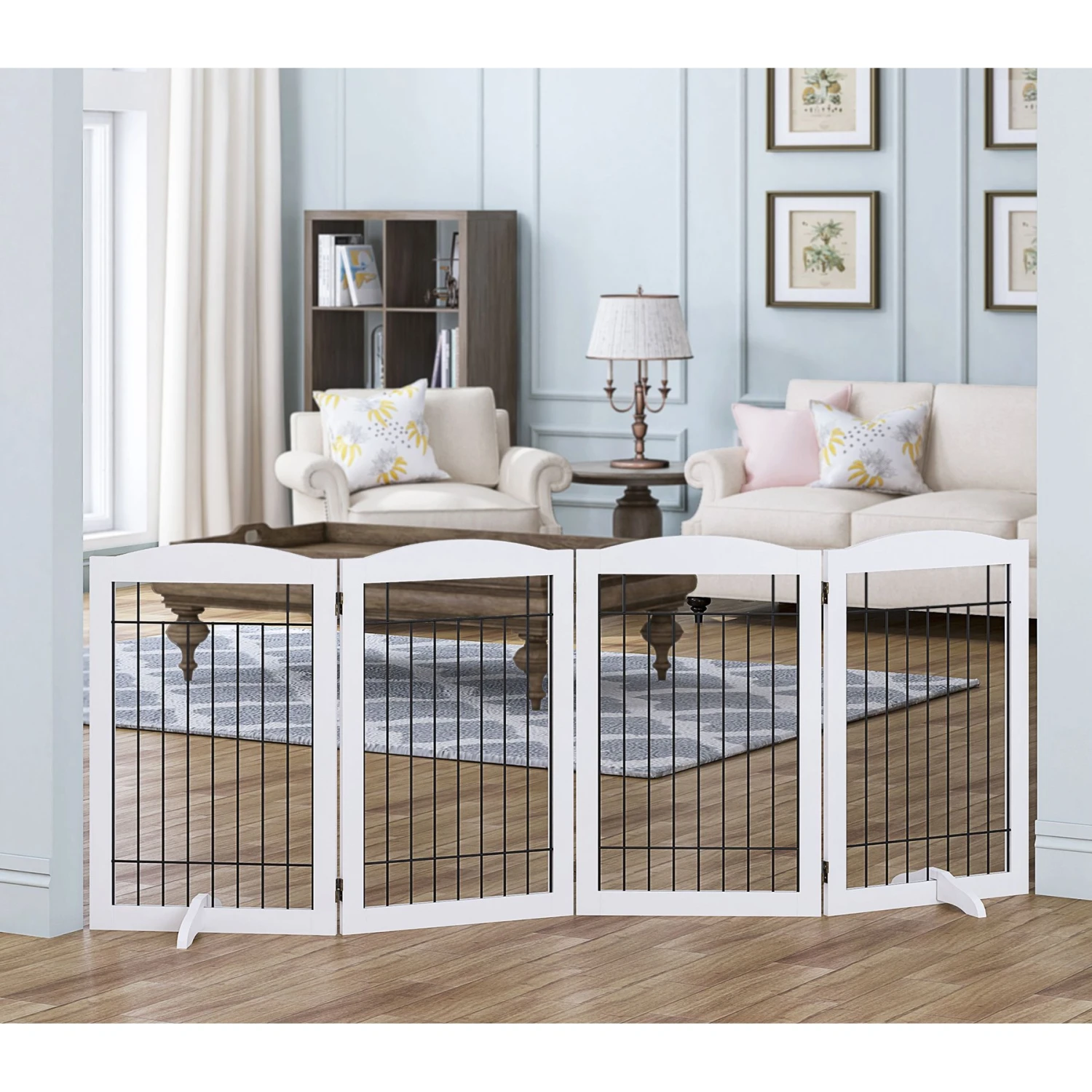 Spirich Freestanding Black Wire Dog Gate 3 Spirich Freestanding Black Wire Dog Gate