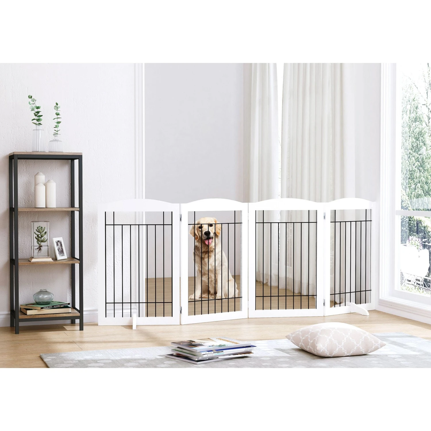 Spirich Freestanding Black Wire Dog Gate 4 Spirich Freestanding Black Wire Dog Gate - Image 2