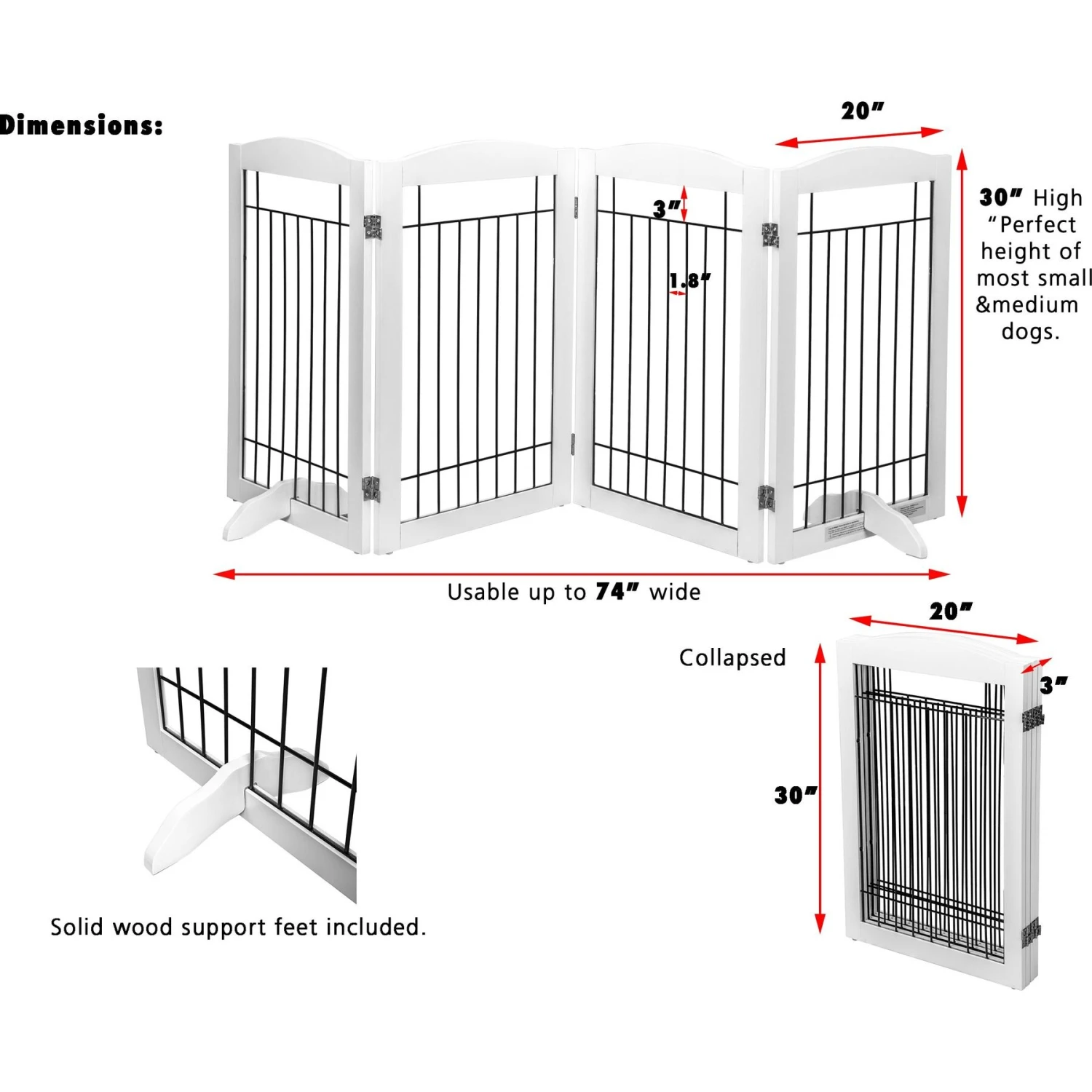 Spirich Freestanding Black Wire Dog Gate 6 Spirich Freestanding Black Wire Dog Gate - Image 4