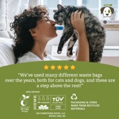 Doggy Do Good Certified Home Compostable X-Large Premium Dog & Cat Waste Bags - Handle Bags On A Roll -Dog Supplies 361428 PT4. AC SS1800 V1703697622