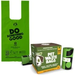 Doggy Do Good Certified Home Compostable Premium Dog & Cat Waste Bags, Small Handle Bags - On Rolls