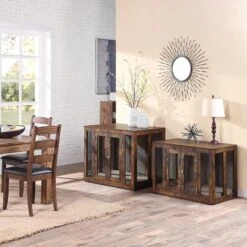 Unipaws Furniture Style Dog Crate With Tray, Rustic Brown -Dog Supplies 361899 PT5. AC SS1800 V1650015696