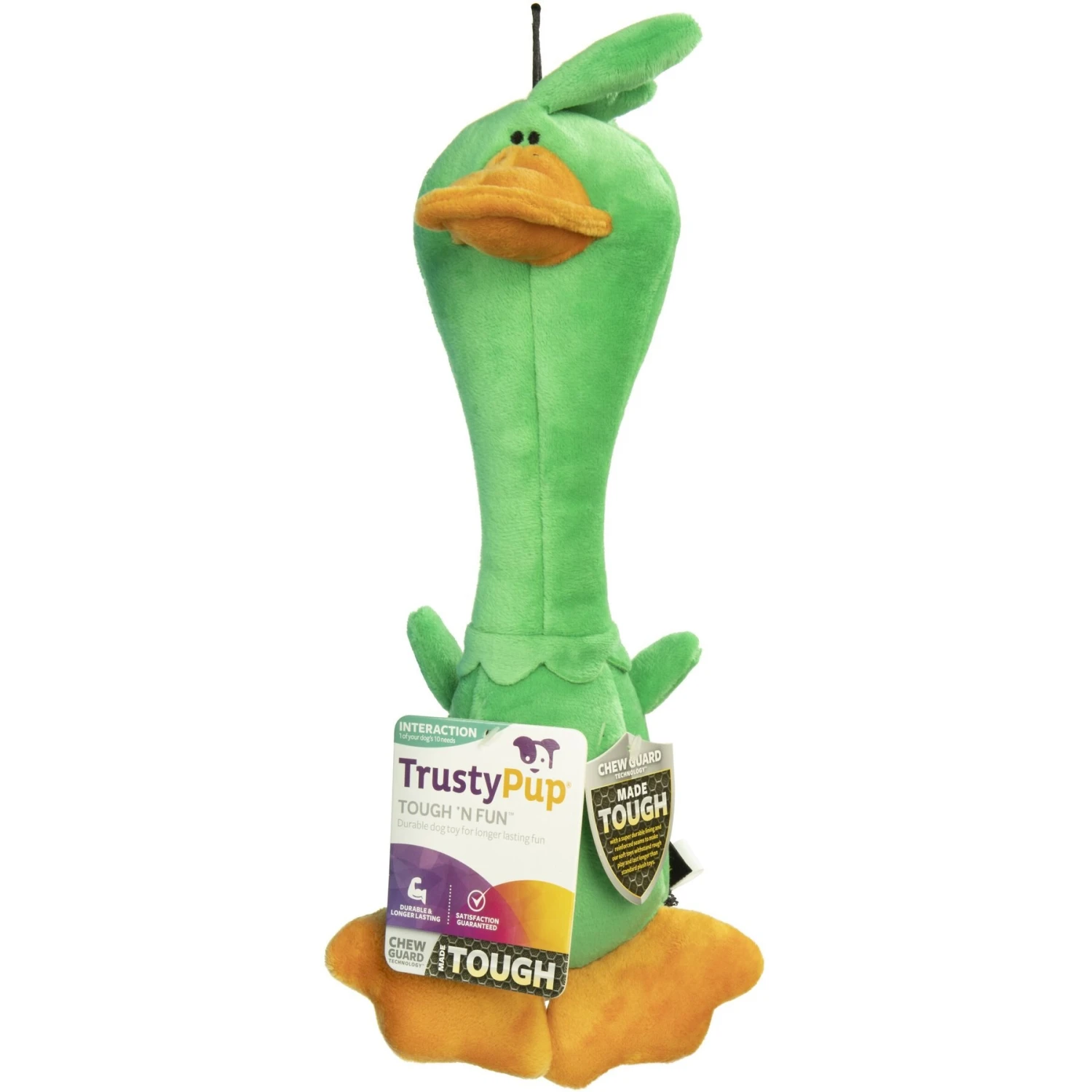 TrustyPup Long Neck Duck Dog Toy, Green, Large 8 TrustyPup Long Neck Duck Dog Toy, Green, Large - Image 6
