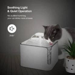 Petdiary Automatic Cat Water Fountain, White, Medium -Dog Supplies 364529 PT7. AC SS1800 V1646700510
