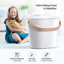 Pawshelf Vacuum Dog & Cat Food Storage Container, White, Medium -Dog Supplies 364533 PT4. AC SS1800 V1646700709
