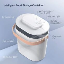 Pawshelf Vacuum Dog & Cat Food Storage Container, White, Medium -Dog Supplies 364533 PT6. AC SS1800 V1646698303