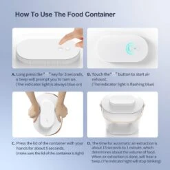 Pawshelf Vacuum Dog & Cat Food Storage Container, White, Medium -Dog Supplies 364533 PT7. AC SS1800 V1646694787