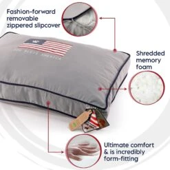 Precious Tails "Dog Bless Ameria" Orthopedic Pillow Cat & Dog Bed With Removable Cover -Dog Supplies 366573 PT4. AC SS1800 V1644379319