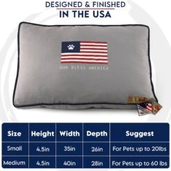 Precious Tails "Dog Bless Ameria" Orthopedic Pillow Cat & Dog Bed With Removable Cover -Dog Supplies 366573 PT6. AC SS1800 V1644372102