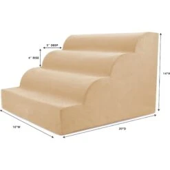 Precious Tails High Density Foam Scalloped 4 Steps Dog & Cat Stairs 18 Precious Tails High Density Foam Scalloped 4 Steps Dog & Cat Stairs -Dog Supplies 366770 PT7. AC SS1800 V1644377191
