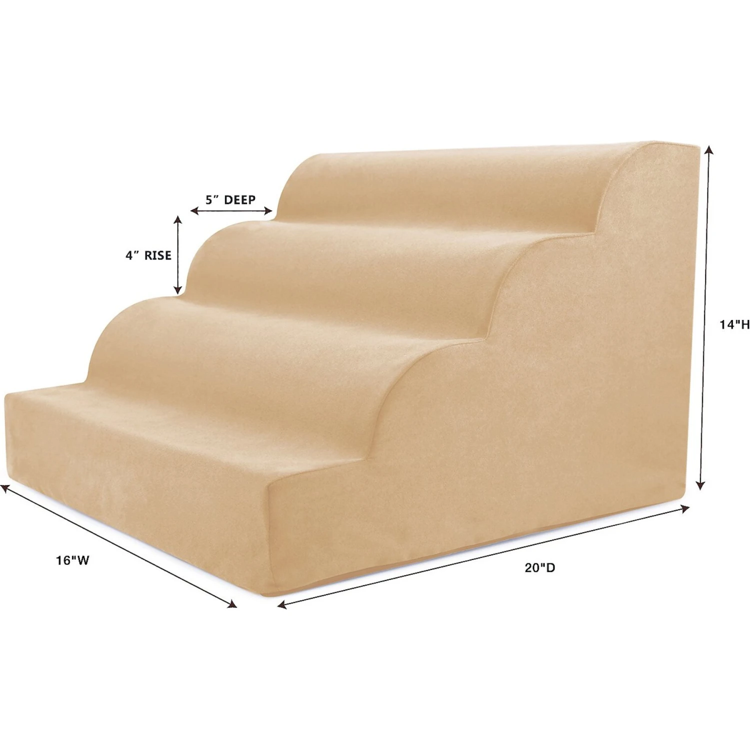 Precious Tails High Density Foam Scalloped 4 Steps Dog & Cat Stairs 10 Precious Tails High Density Foam Scalloped 4 Steps Dog & Cat Stairs - Image 8