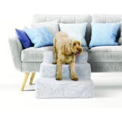 Pet Parade Three Step Dog & Cat Stairs, White, Medium -Dog Supplies 367101 PT1. AC SS1800 V1643921522
