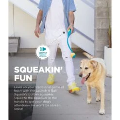 Outward Hound Launch A Ball Squeak Interactive Tennis Ball Launcher Dog Toy -Dog Supplies 368208 PT3. AC SS1800 V1644531463
