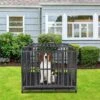 SMONTER Heavy Duty Metal Anxiety Indoor & Outdoor Large Breed Dog Crate, Dark Silver -Dog Supplies 517206 MAIN. AC SS1800 V1650399993