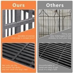 SMONTER Heavy Duty Metal Anxiety Indoor & Outdoor Large Breed Dog Crate, Dark Silver -Dog Supplies 517206 PT3. AC SS1800 V1650385896