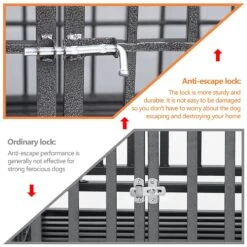 SMONTER Heavy Duty Metal Anxiety Indoor & Outdoor Large Breed Dog Crate, Dark Silver -Dog Supplies 517206 PT4. AC SS1800 V1650403585