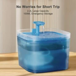 PATPET Triple Filter Ultra Quiet Pump Cat & Dog Water Fountain Dispenser, Blue, 75-oz -Dog Supplies 521670 PT6. AC SS1800 V1658190634