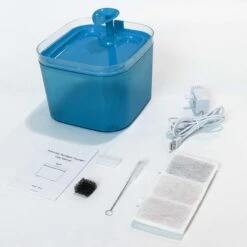 PATPET Triple Filter Ultra Quiet Pump Cat & Dog Water Fountain Dispenser, Blue, 75-oz -Dog Supplies 521670 PT7. AC SS1800 V1658219259