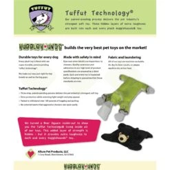 HuggleHounds Barnyard Durable Plush Corduroy Knottie Bunny Squeaky Dog Toy -Dog Supplies 53736 PT4. AC SS1800 V1512410287